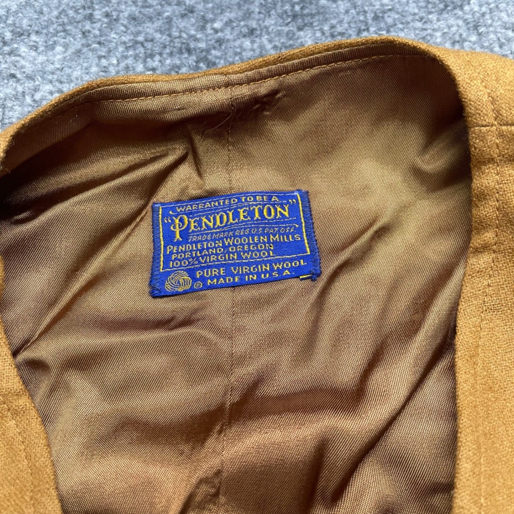 Pendleton Vintage Wool Vest Mens 44 Tan Mustard Button Front USA A200-331 - Picture 3 of 7